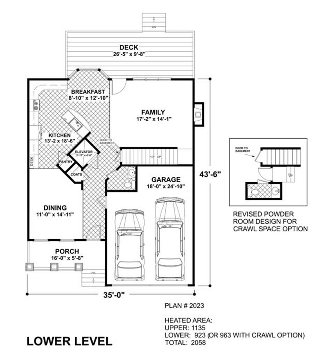 Floor Plan First Story of Craftsman Plan #109-1033